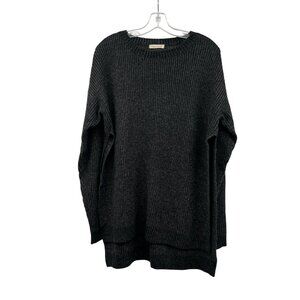 Stevie Hender Knit Hi Low Sweater High Slit Sides Charcoal Size XS/S
